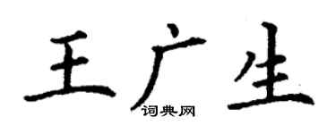 丁謙王廣生楷書個性簽名怎么寫