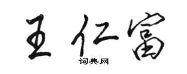 駱恆光王仁富行書個性簽名怎么寫