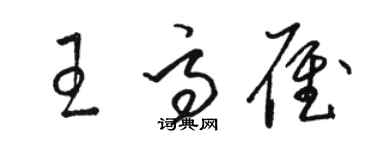 駱恆光王高雁草書個性簽名怎么寫