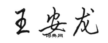 駱恆光王安龍行書個性簽名怎么寫