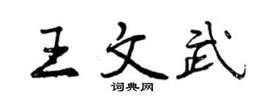 曾慶福王文武行書個性簽名怎么寫
