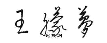 駱恆光王朦夢草書個性簽名怎么寫