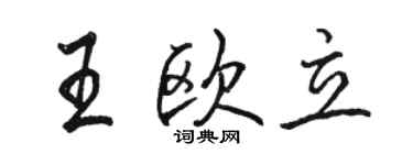 駱恆光王歐立行書個性簽名怎么寫