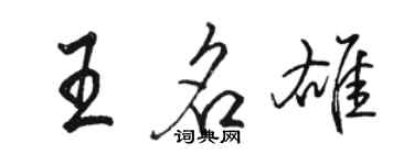 駱恆光王名雄行書個性簽名怎么寫