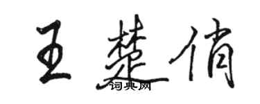駱恆光王楚俏行書個性簽名怎么寫