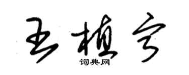 朱錫榮王植寧草書個性簽名怎么寫