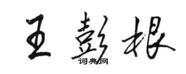 駱恆光王彭根行書個性簽名怎么寫