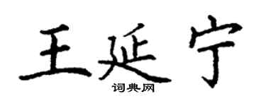 丁謙王延寧楷書個性簽名怎么寫