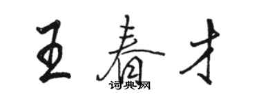 駱恆光王春才行書個性簽名怎么寫