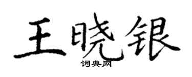 丁謙王曉銀楷書個性簽名怎么寫