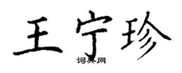 丁謙王寧珍楷書個性簽名怎么寫