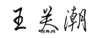 駱恆光王關潮行書個性簽名怎么寫