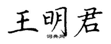 丁謙王明君楷書個性簽名怎么寫