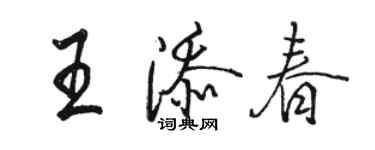 駱恆光王添春行書個性簽名怎么寫