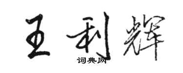 駱恆光王利輝行書個性簽名怎么寫