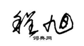 朱錫榮程旭草書個性簽名怎么寫