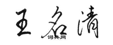 駱恆光王名清行書個性簽名怎么寫