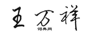 駱恆光王萬祥行書個性簽名怎么寫