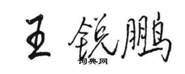 駱恆光王銳鵬行書個性簽名怎么寫