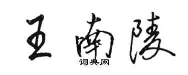 駱恆光王南陵行書個性簽名怎么寫