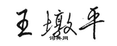 駱恆光王墩平行書個性簽名怎么寫