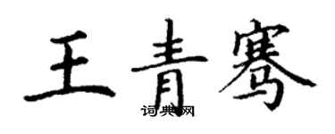 丁謙王青騫楷書個性簽名怎么寫