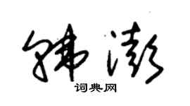 朱錫榮韓澎草書個性簽名怎么寫