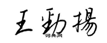 王正良王勁揚行書個性簽名怎么寫