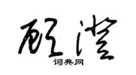 朱錫榮顧澄草書個性簽名怎么寫