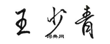 駱恆光王少青行書個性簽名怎么寫