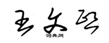 朱錫榮王文熙草書個性簽名怎么寫
