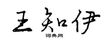曾慶福王知伊行書個性簽名怎么寫