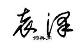 朱錫榮袁澤草書個性簽名怎么寫