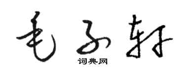 駱恆光毛子軒草書個性簽名怎么寫