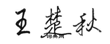 駱恆光王楚秋行書個性簽名怎么寫