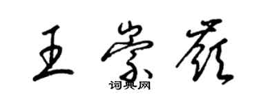 梁錦英王崇嶺草書個性簽名怎么寫