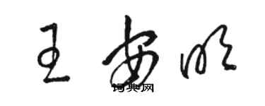 駱恆光王安明草書個性簽名怎么寫