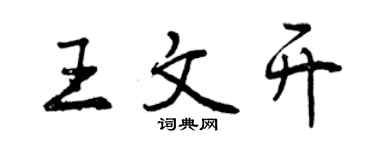曾慶福王文開行書個性簽名怎么寫