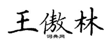 丁謙王傲林楷書個性簽名怎么寫