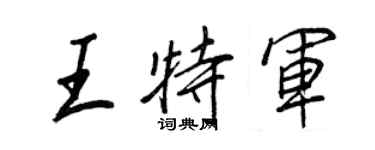 王正良王特軍行書個性簽名怎么寫