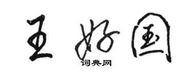 駱恆光王好國行書個性簽名怎么寫