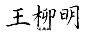 丁謙王柳明楷書個性簽名怎么寫
