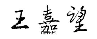 曾慶福王嘉望行書個性簽名怎么寫