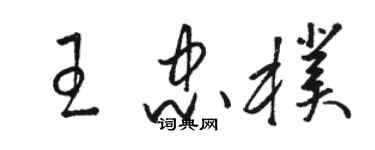 駱恆光王忠朴草書個性簽名怎么寫