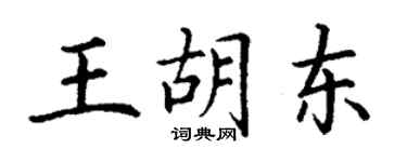 丁謙王胡東楷書個性簽名怎么寫