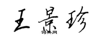 王正良王景珍行書個性簽名怎么寫