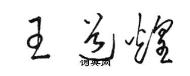 駱恆光王道煌草書個性簽名怎么寫