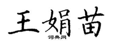 丁謙王娟苗楷書個性簽名怎么寫
