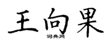 丁謙王向果楷書個性簽名怎么寫