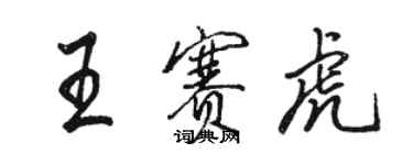 駱恆光王賽虎行書個性簽名怎么寫